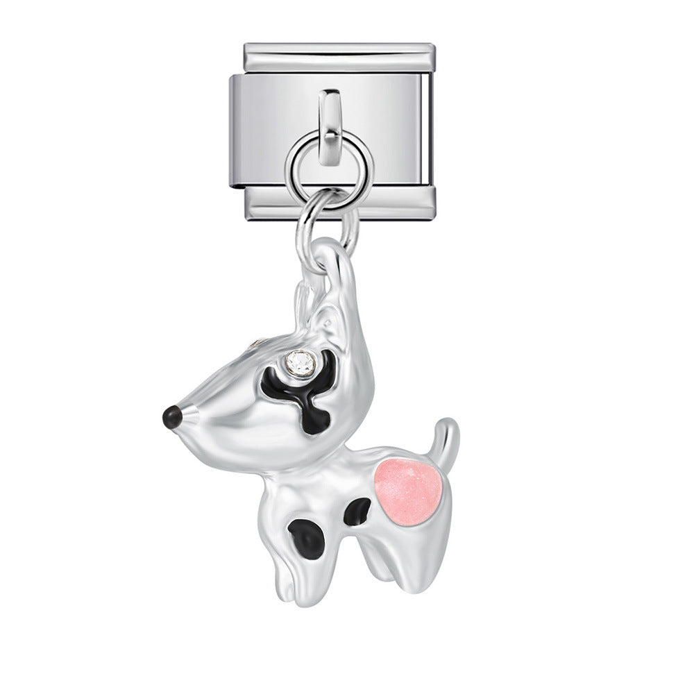 Wholesale Italian Charm Bracelet 9mm DIY Cute silver pendant  Creative Stainless Steel Composable Bracelet