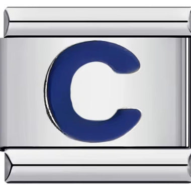 Wholesale 10pcs Italian Charm Bracelet 9mm DIY Splicing Removable Blue English Letters Stainless Steel Composable Bracelet