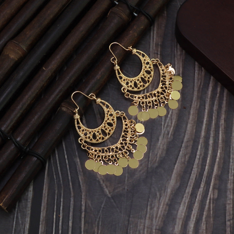 Wholesale Bohemian Retro Teardrop Dangle Stud Earrings with Tassels