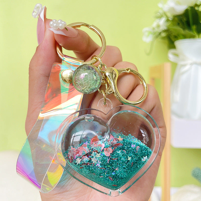 Wholesale Acrylic Oiled Love Quicksand Creative Key Chain