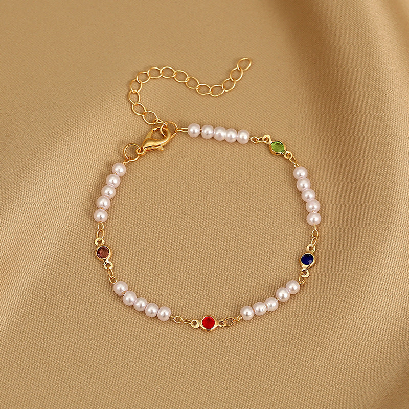Wholesale Electroplated Copper Evil Eye Lucky Clover Bracelet Fashion Jewelry Accessory