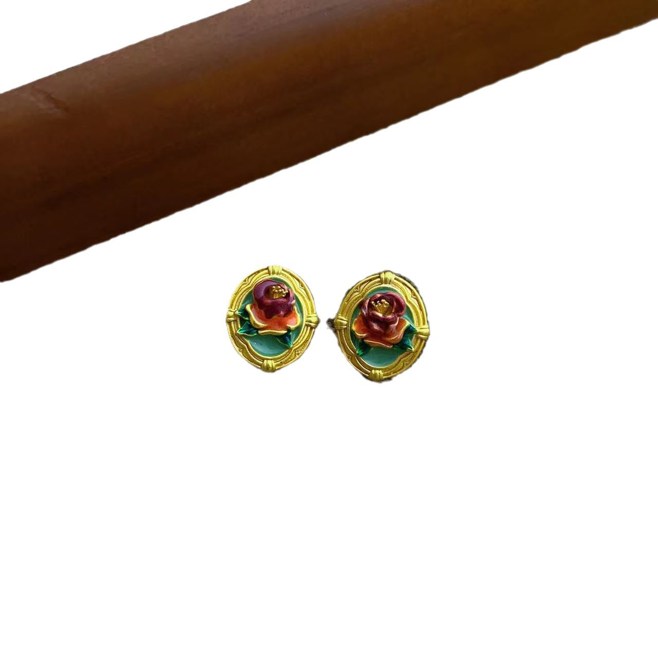 Wholesale Vintage Handmade Oil Painting Flower Earrings