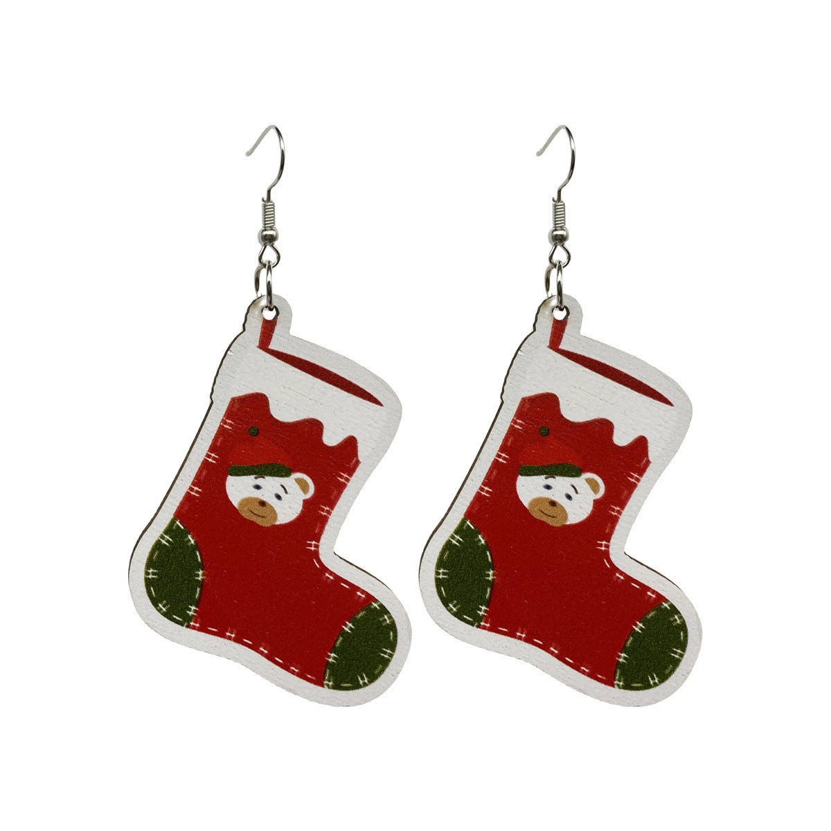 Wholesale Vintage Christmas Wood Earrings Christmas Elk Long Earrings ACC-ES-FX063