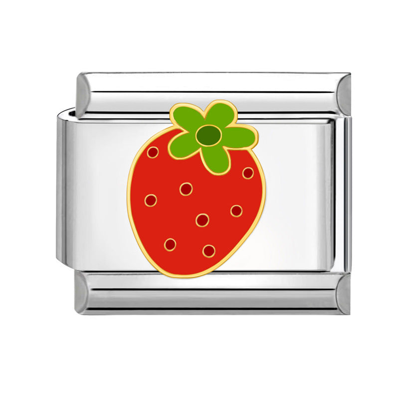 Wholesale Italian Charm Bracelet 9mm DIY Splicing Fruits and Vegetables Stainless Steel Composable Bracelet