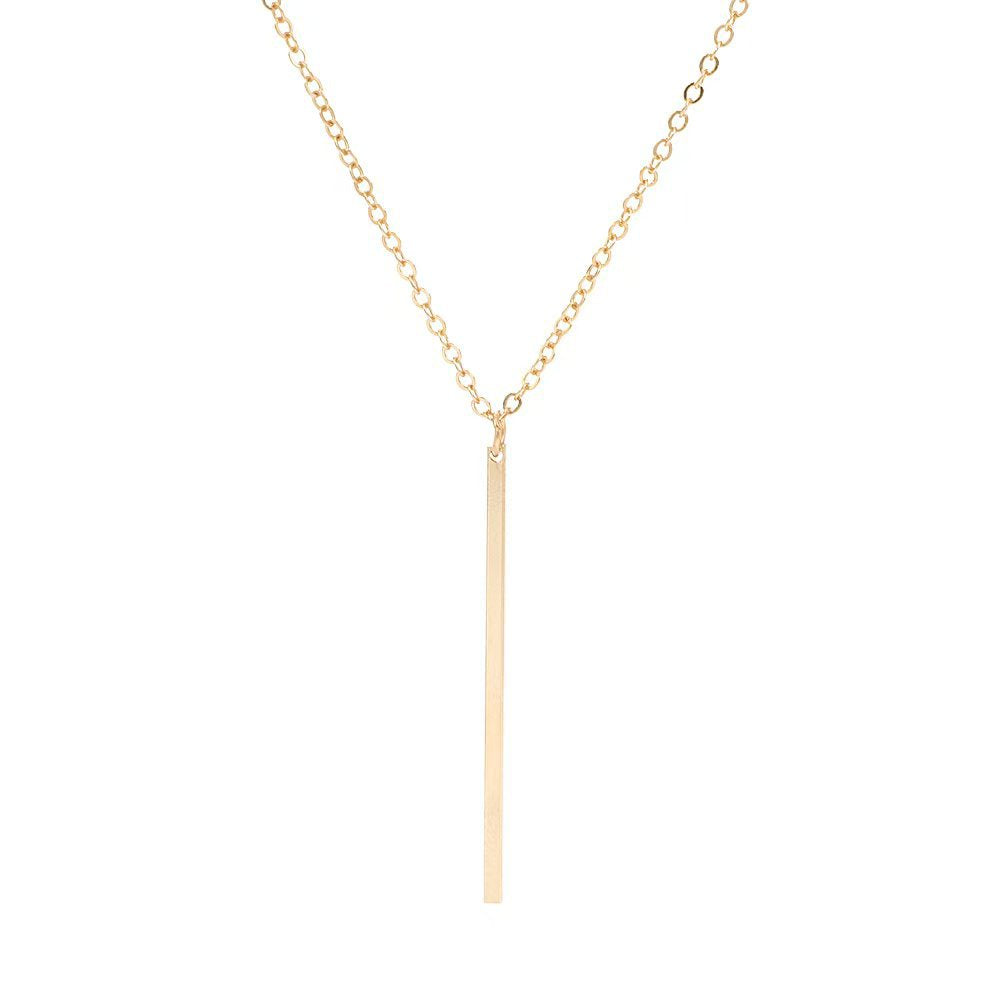 Wholesale Minimalist Bar Pendant Necklace Gold Alloy Electroplated Stylish Women S Clavicle Chain Fashion Accessory Boutique Resale