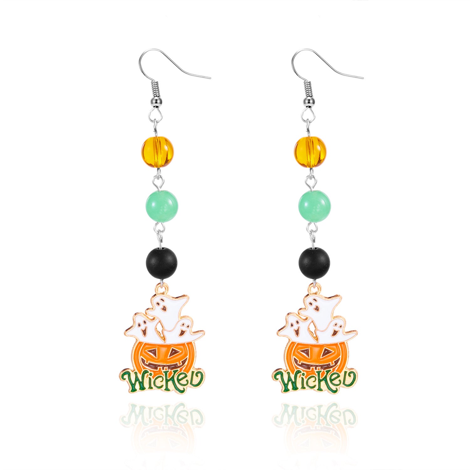Wholesale Oil-Dropping Diamond Pumpkin Earrings