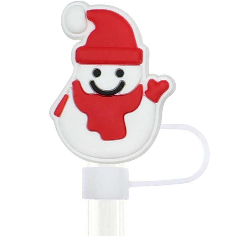 Wholesale Random 100pcs Christmas 10mm PVC Soft Straw Tube Cap ACC-SCR-RYY082