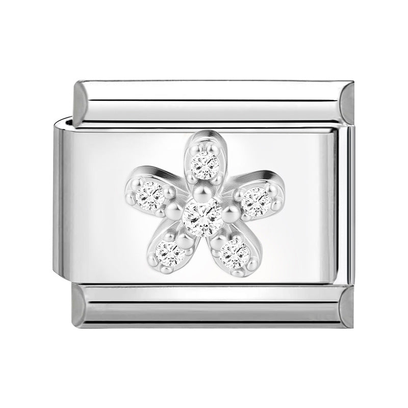 Wholesale 9mm Italian Charm Starter Bracelets DIY Flower Series Stainless Steel Composable Bracelet