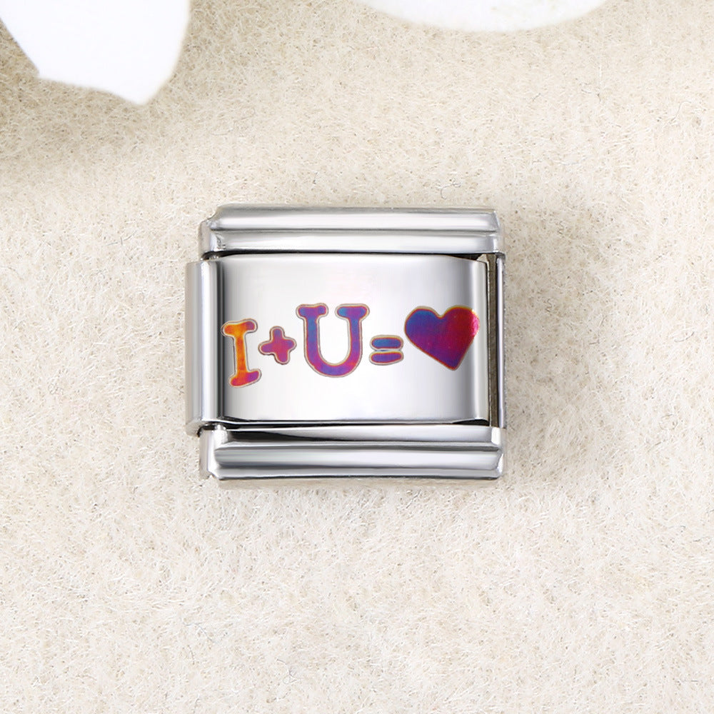 Wholesale  Italian Charm Bracelet 9mm DIY UV laser Creative Stainless Steel Composable Bracelet