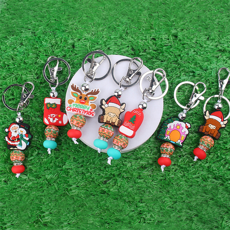Wholesale Christmas DIY Accessories Silicone Beaded Keychains ACC-KC-GuangTian093