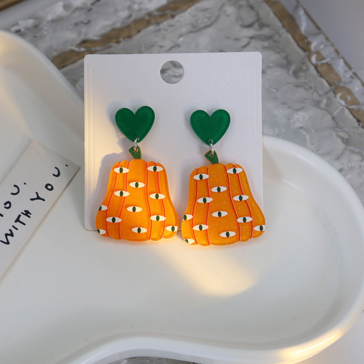 Wholesale Cartoon Pumpkin Halloween Acrylic Earrings ACC-ES-MDD031