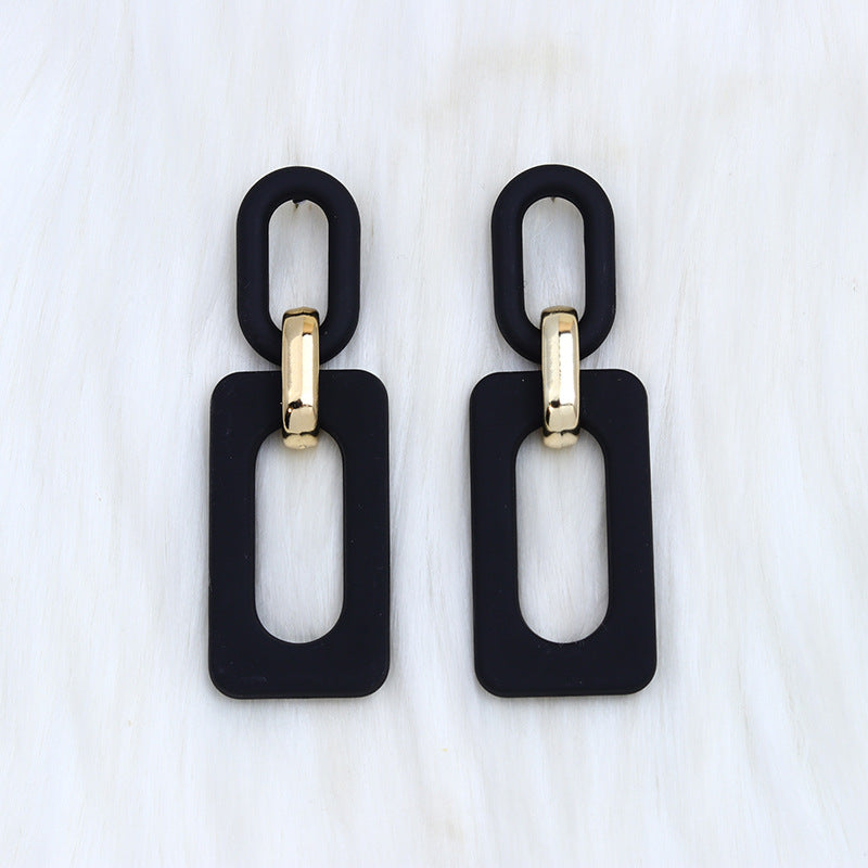 Wholesale rectangular hollow ing acrylic earrings earrings retro personality  earrings