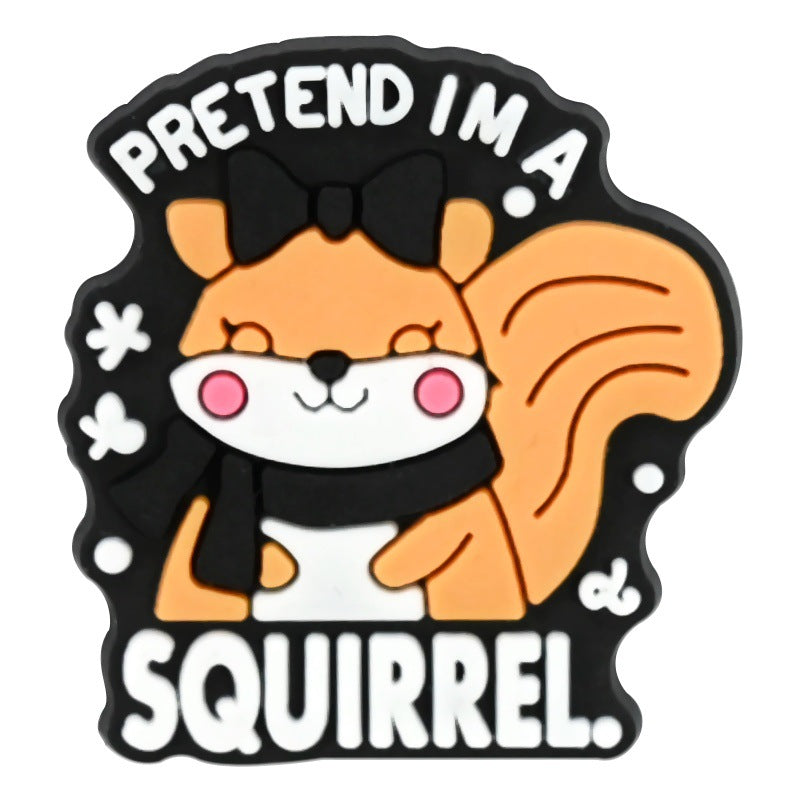 Wholesale Random 100pcs  creative phrase series  PVC Soft Rubber Shoe Buckle Decoration