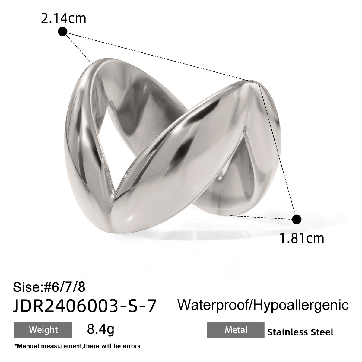 Wholesale  tail ring does not fade simple smooth 18k gold stainless steel V-shaped  ring