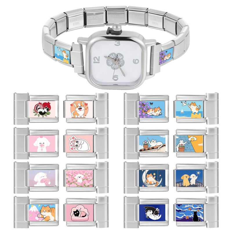 Wholesale 9mm Italian Charm Starter Bracelets DIY Cute animals Stainless Steel Composable Bracelet