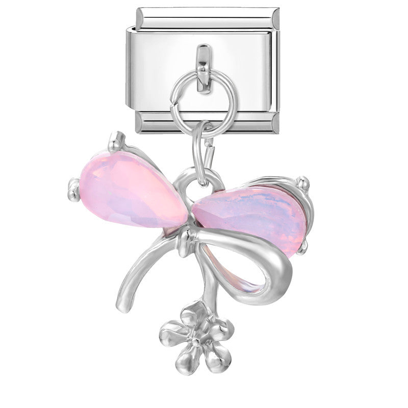 Wholesale Italian modular steel heart pendant DIY bracelet accessories