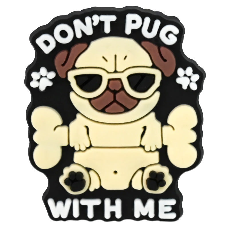 Wholesale Random 100pcs  creative phrase series  PVC Soft Rubber Shoe Buckle Decoration