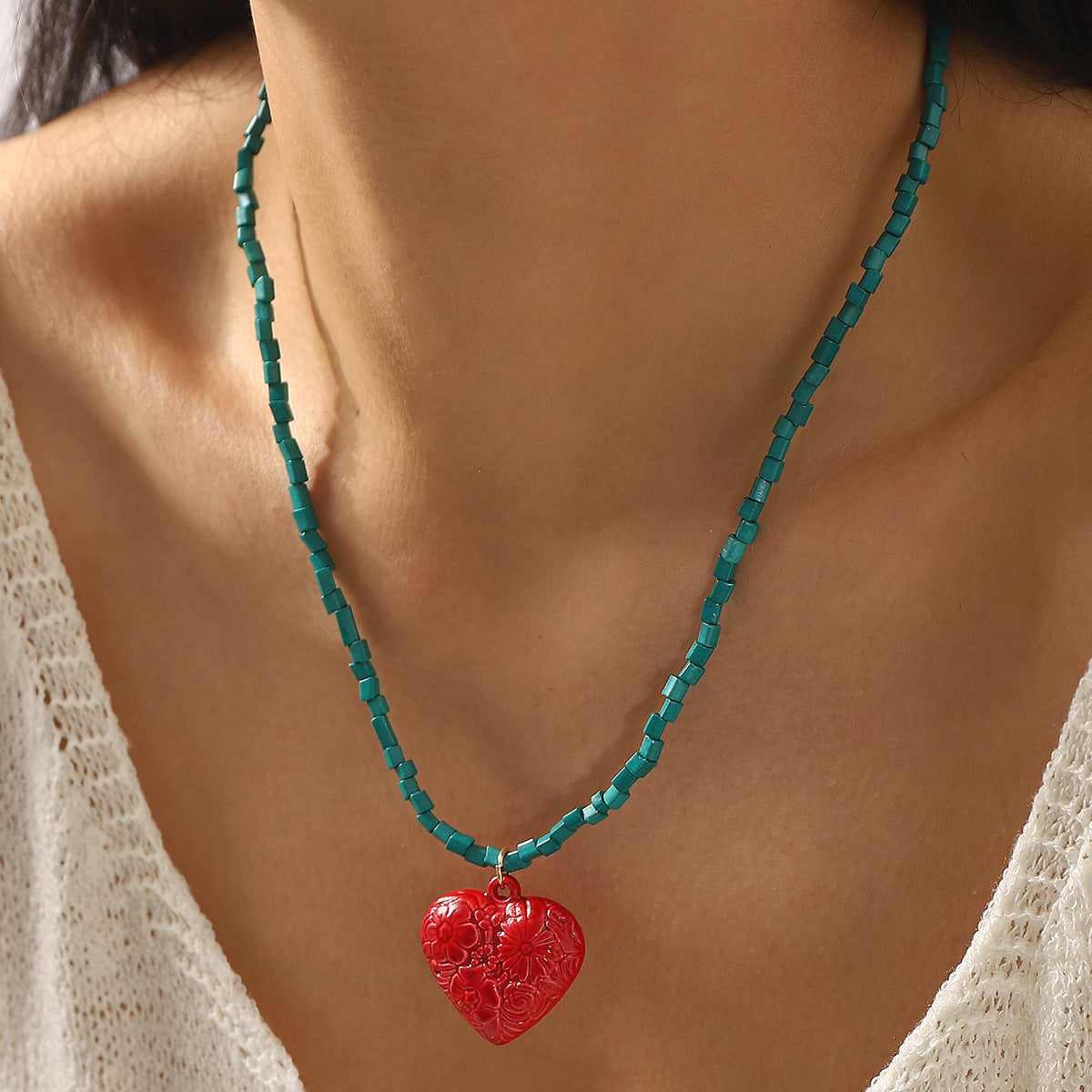 Wholesale Bohemian Style Ocean Series Rice Bead Necklace