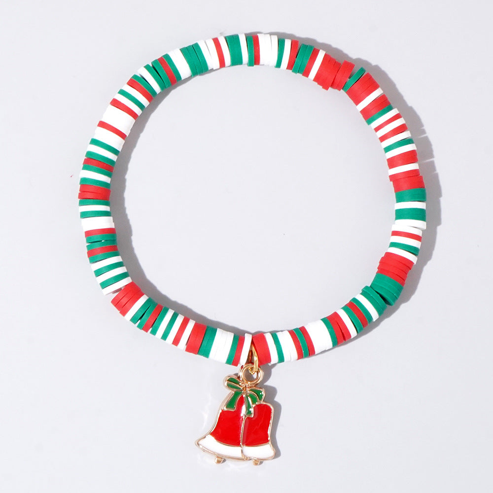 Wholesale Christmas Alphabet Apple Copper Beads Ceramic Beaded Bracelet Set ACC-BT- GWL001