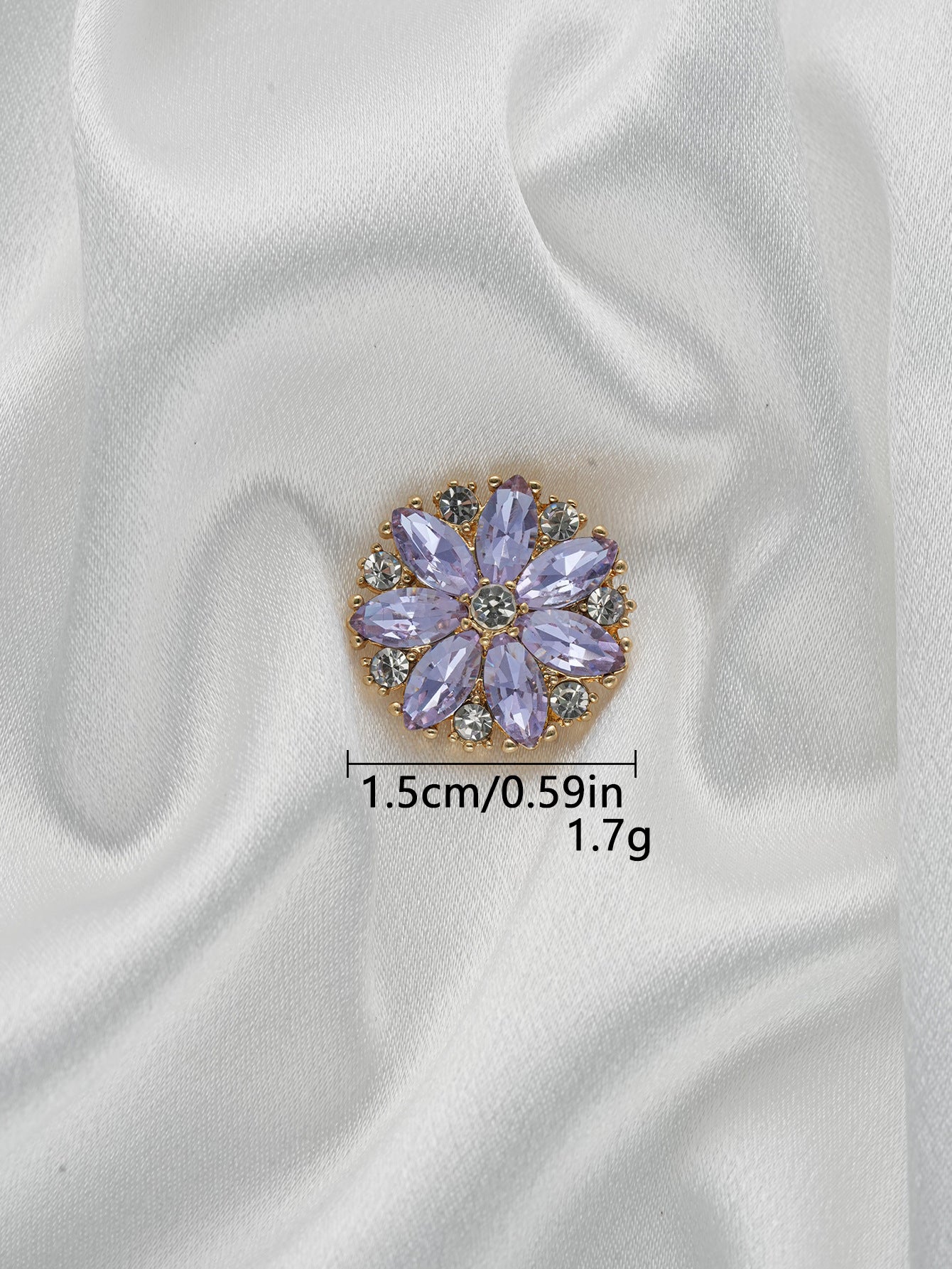 Wholesale 5pcs Metal and glass flower buttons