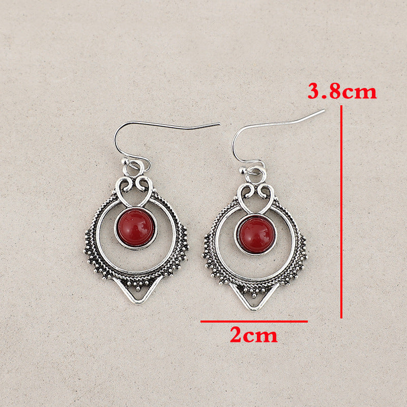 Wholesale Vintage Ruby Alloy Earrings ACC-ES-SaiPu005