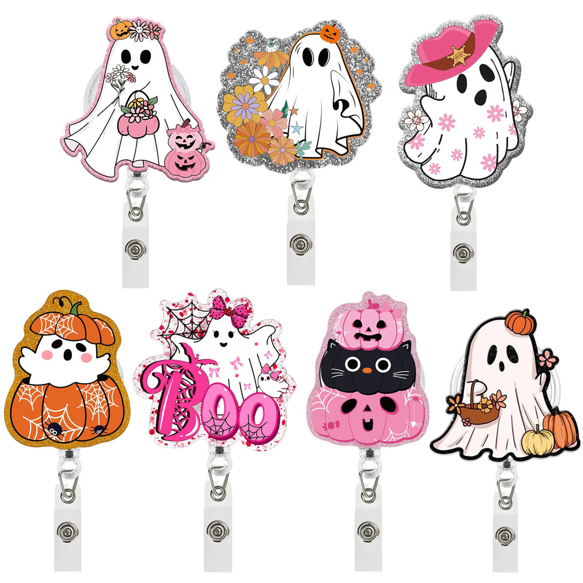 Wholesale Acrylic Ghost Retractable Badge Reel  Gift DIY Accessory