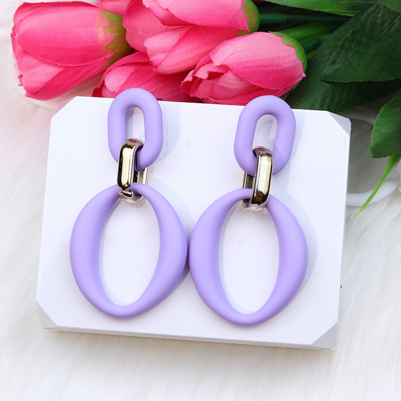 Wholesale Buckle Spray Paint Acrylic Fresh Earrings