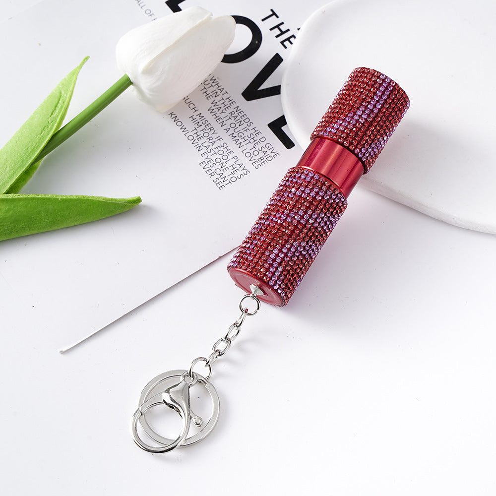 Wholesale Colorful Rhinestone Leopard Print Perfume Bottle Portable Keychains ACC-KC-ZhiYa049