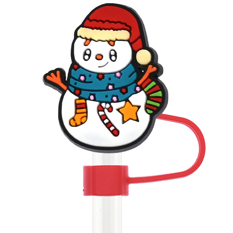 Wholesale 10pcs Christmas Series 10mm Straw Cover Straw Tube Cap