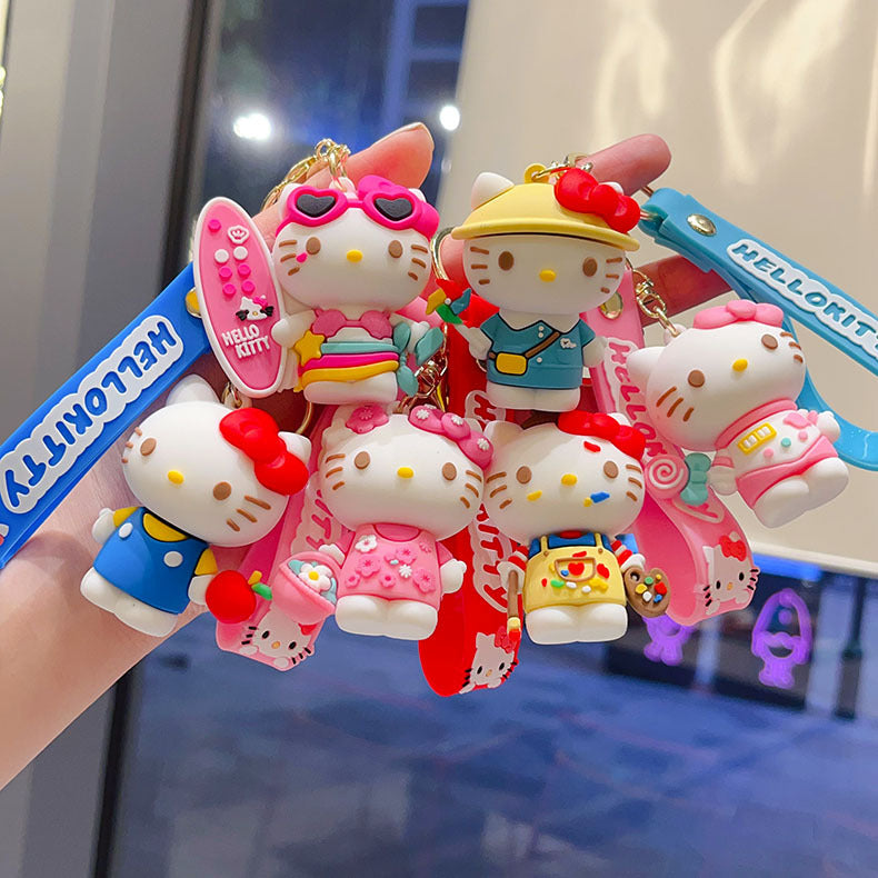 Wholesale Cartoon Cat Keychain Decorative Bag Charm Car Key Accessory Gift for Couples