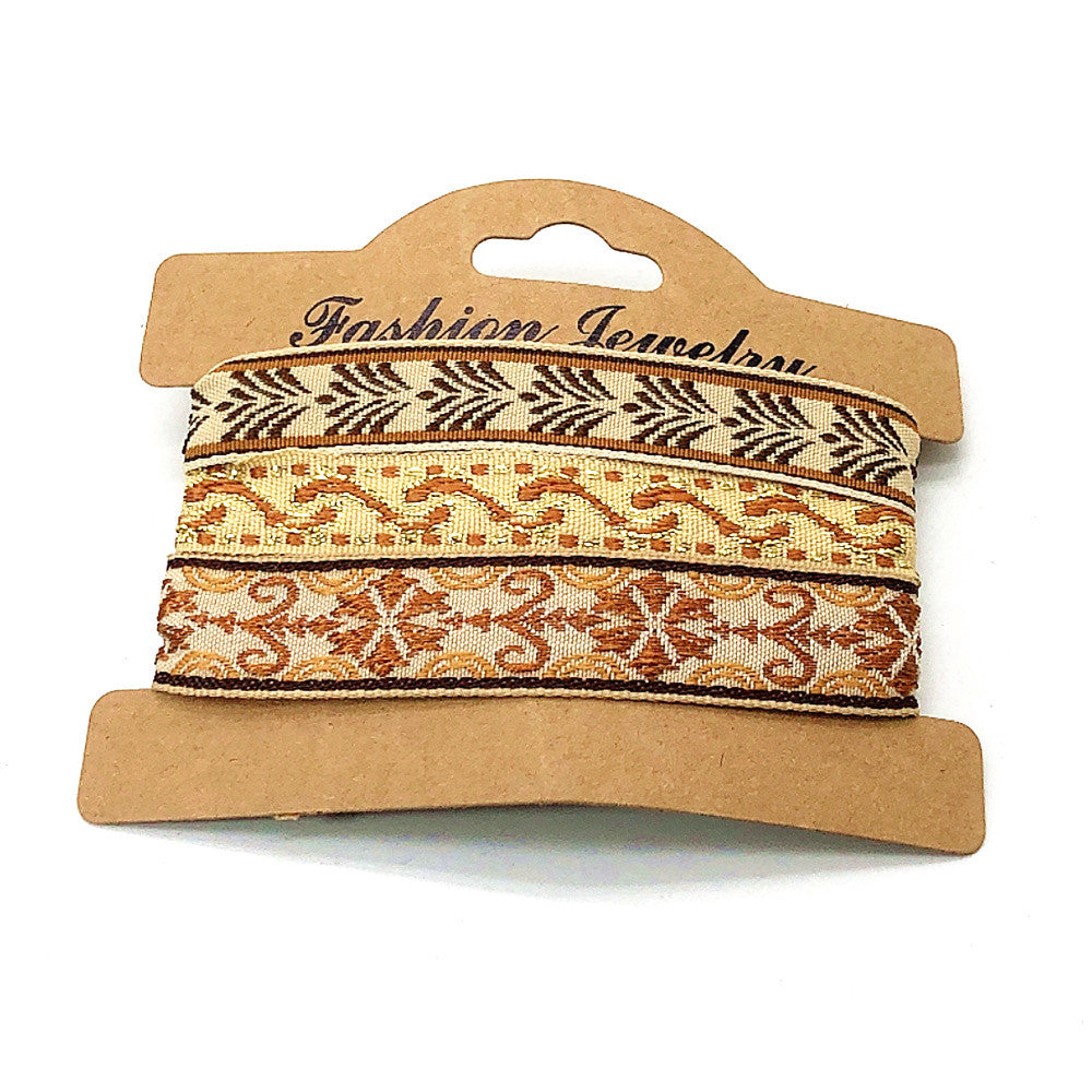 Wholesale 3 Pcs Set Hot Sale Retro Ethnic Bohemian Hand Rope Nepal Colorful Woven Bracelet Jewelry