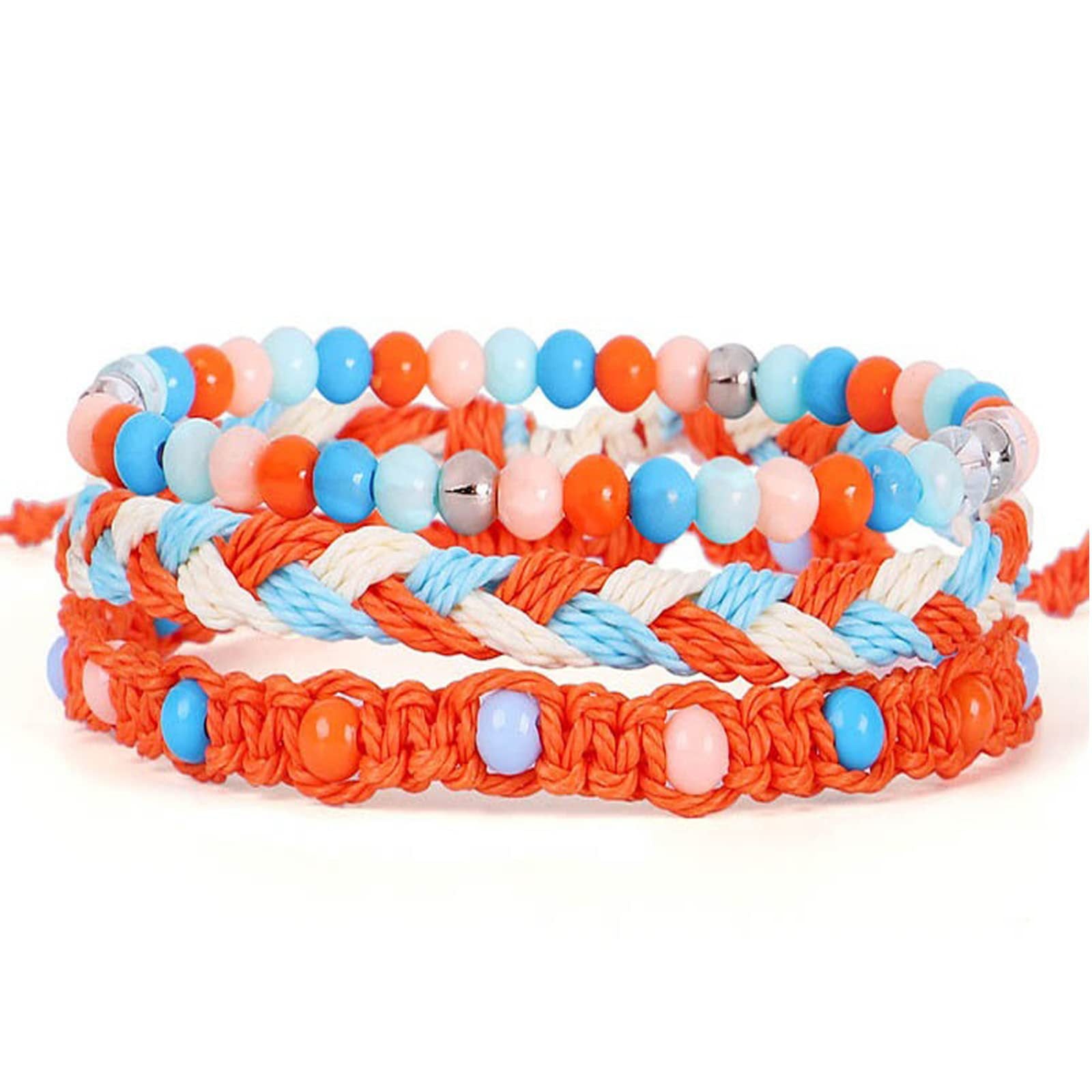 Wholesale Colorful Rope-woven Rice Bead Bracelet