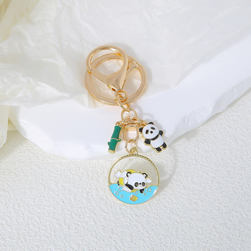 Wholesale  Panda  Cute Cute Cute Cartoon Metal Keychain