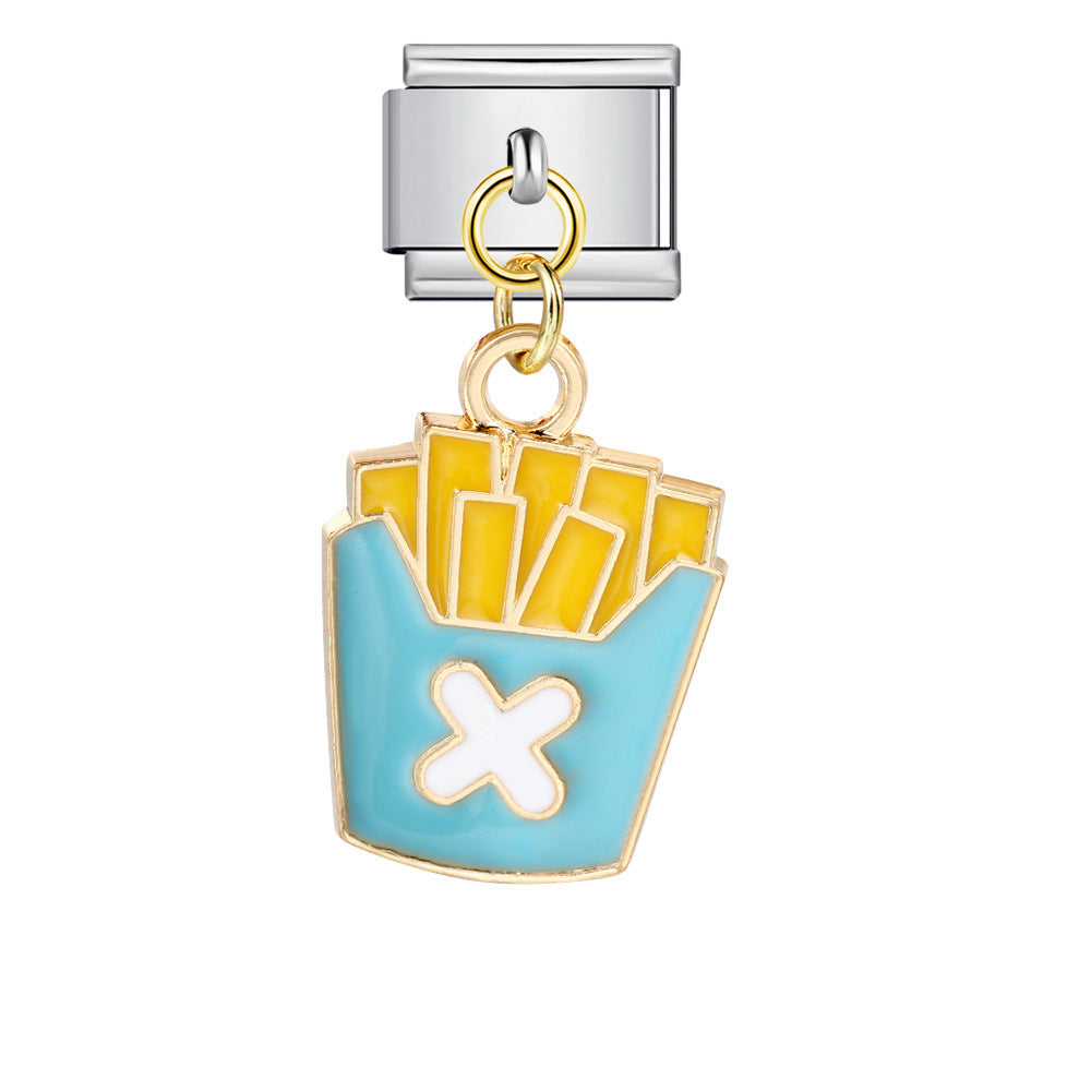 Wholesale Italian Charm Bracelet 9mm DIY Food series   Creative Stainless Steel Composable Bracelet