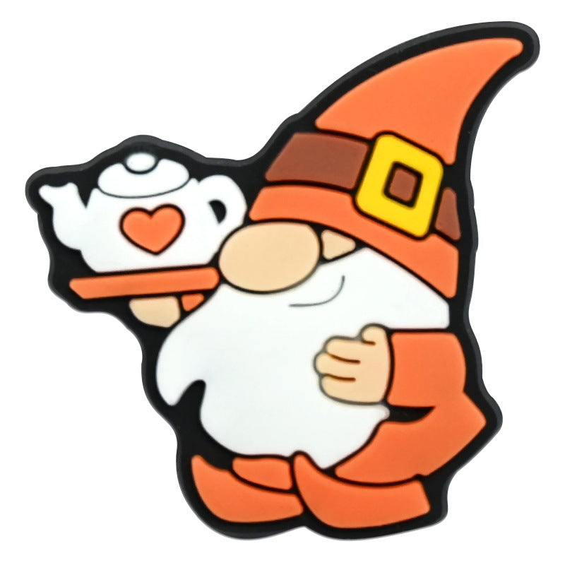 Wholesale   Random 100pcs Thanksgiving series PVC Soft Rubber Shoe Buckle Decoration