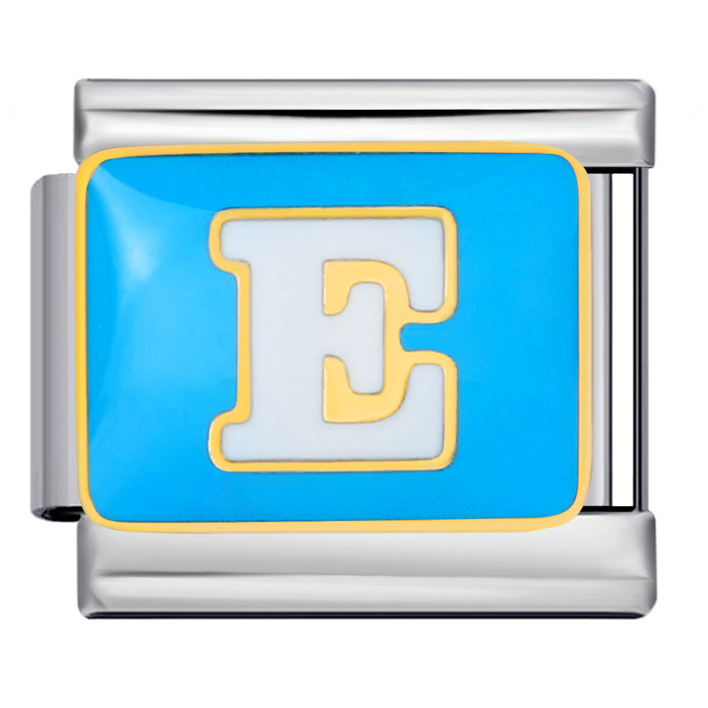 Wholesale 10pcs Italian Charm Bracelet 9mm DIY Splicing Colorful Oil-Drip Letters Stainless Steel Composable Bracelet