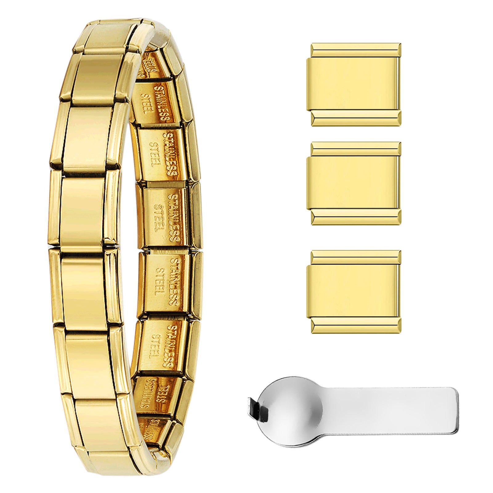 Nuovo set di braccialetti modulari italiani multicolori all'ingrosso, braccialetto di giunzione fai-da-te in acciaio al titanio, affascinante confezione regalo di gioielli modulari