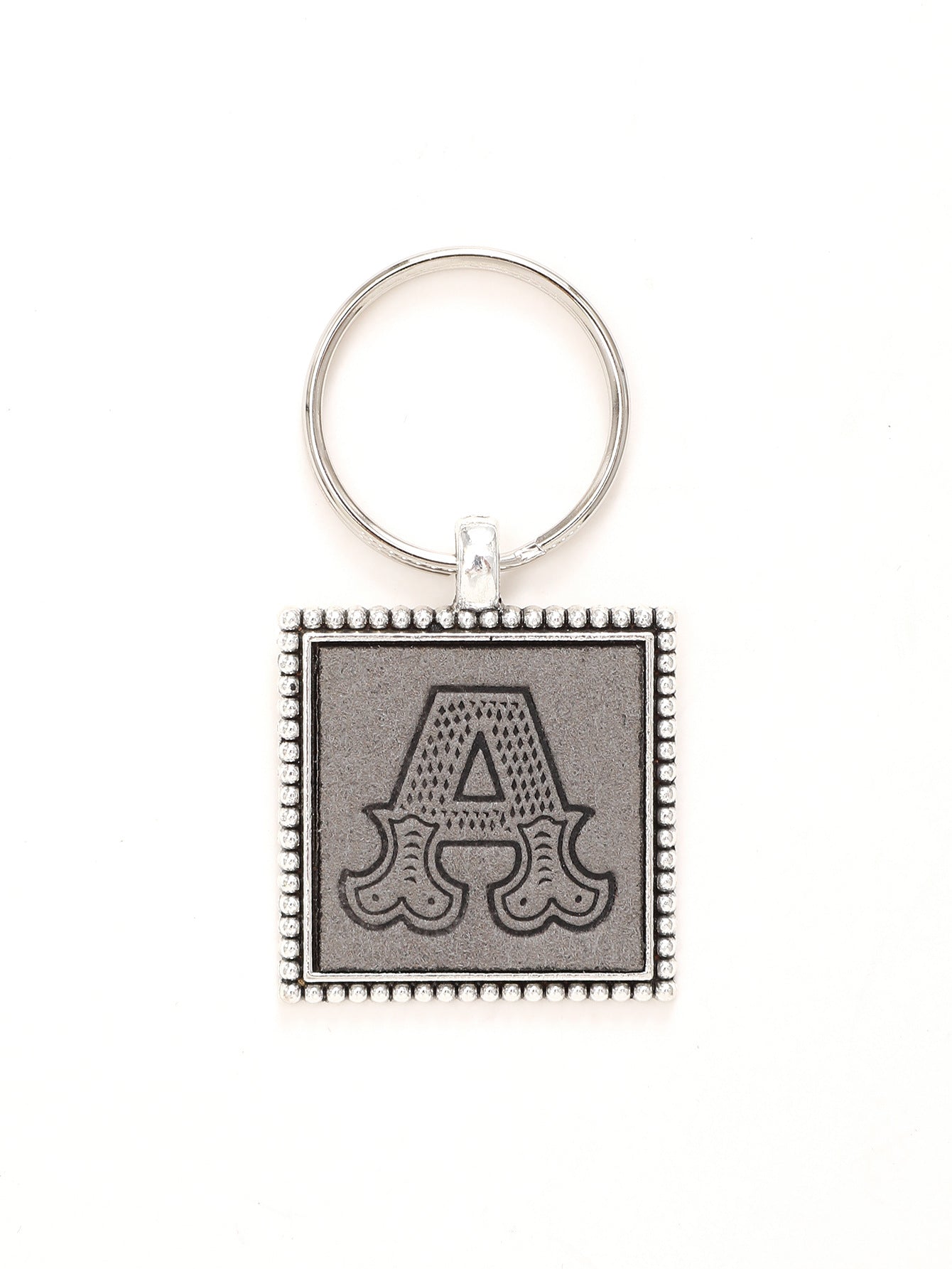 Wholesale 26 Letters Leather Embossed Keychain