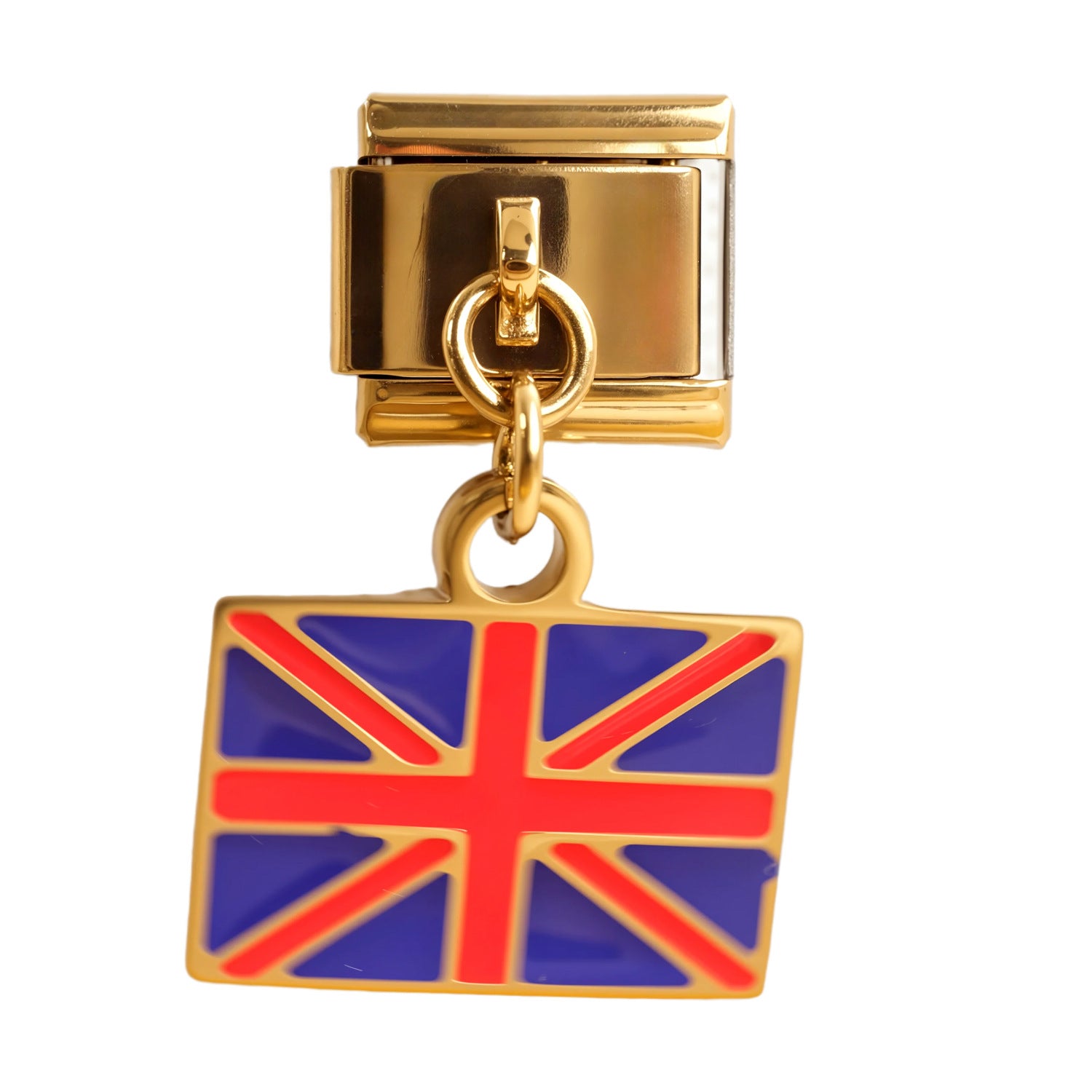 Wholesale 5PCS Italian Charm Bracelet Gold Flag Pendant Stylish Stainless Steel Jewelry Accessory