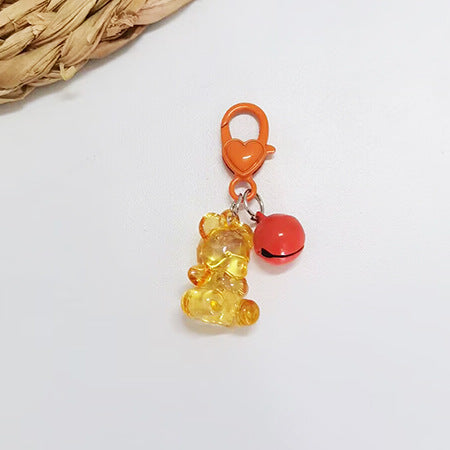 Wholesale Acrylic Teddy Bear Keychains, Bell Pendants ACC-KC-HuiMei011