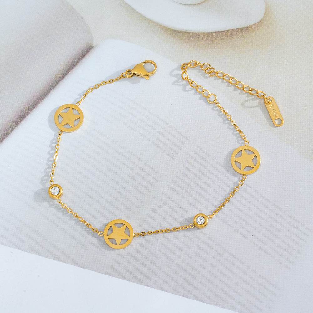 Wholesale Korean-Inspired Titanium Steel Zircon Bracelet - Chic Fashion Accessory for Gift or Boutique Resale