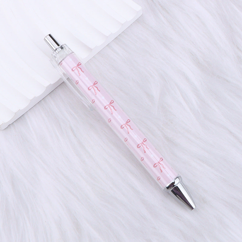Wholesale Pink Bow Heart Roll Paper Ballpoint Pen