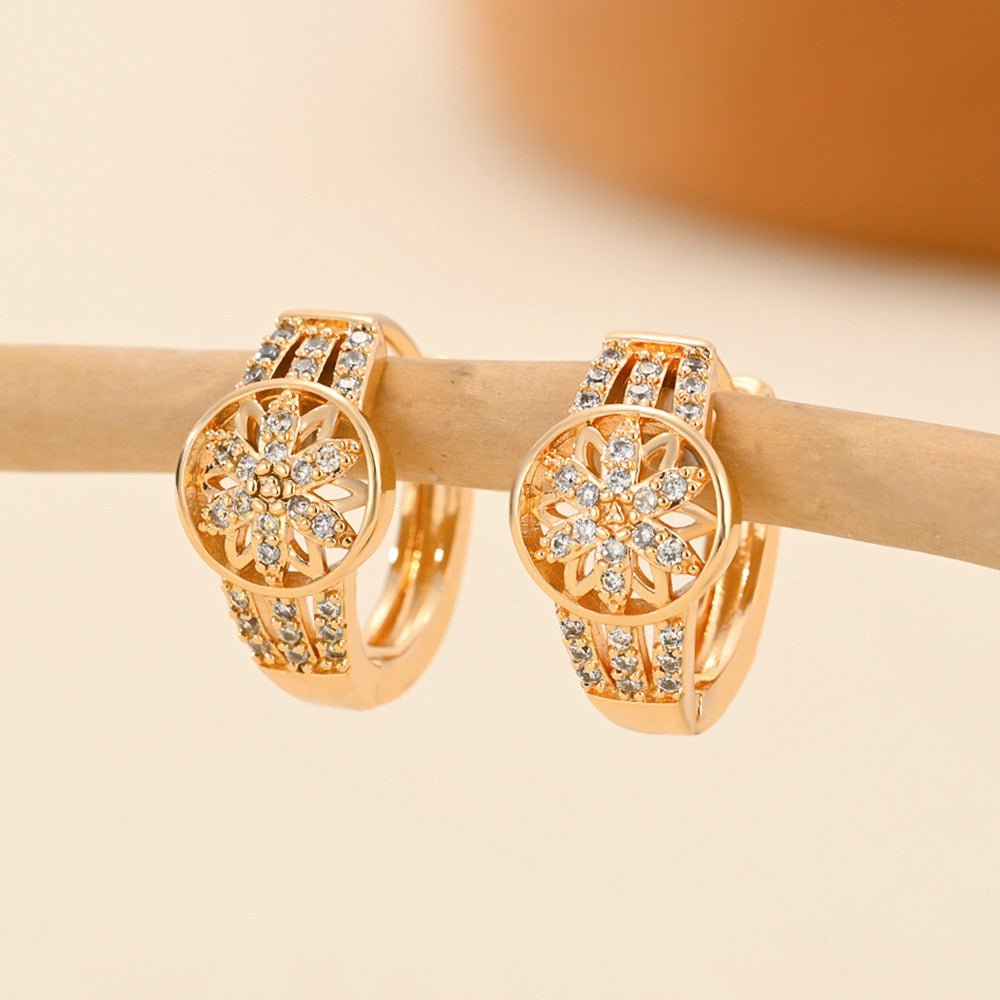 Wholesale Copper Gold Plated Heart Inlaid Zirconia Earrings ACC-ES-HengXuan001