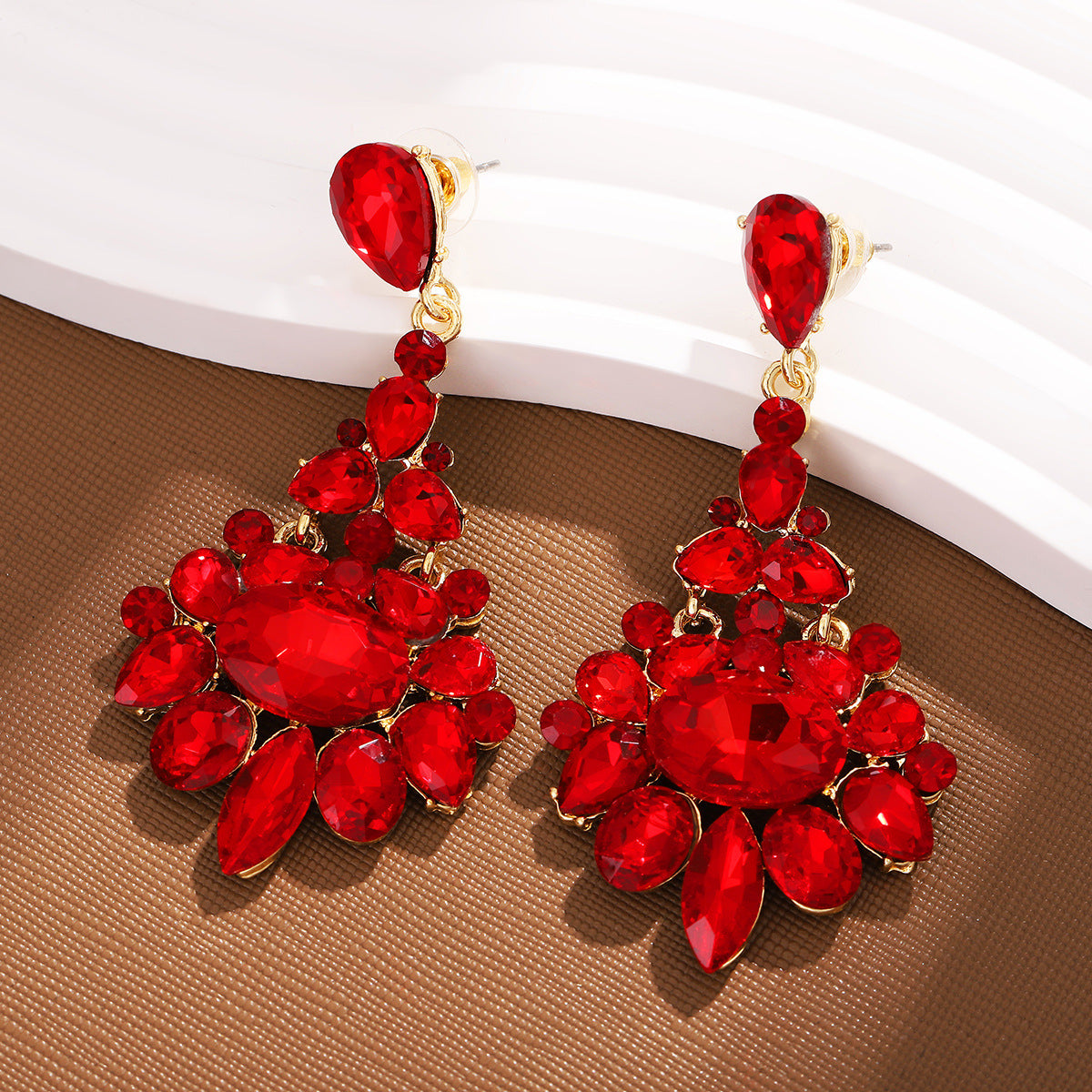 Wholesale Full Diamond Oval Tassel Earrings Luxury Earrings ACC-ES-YiN002