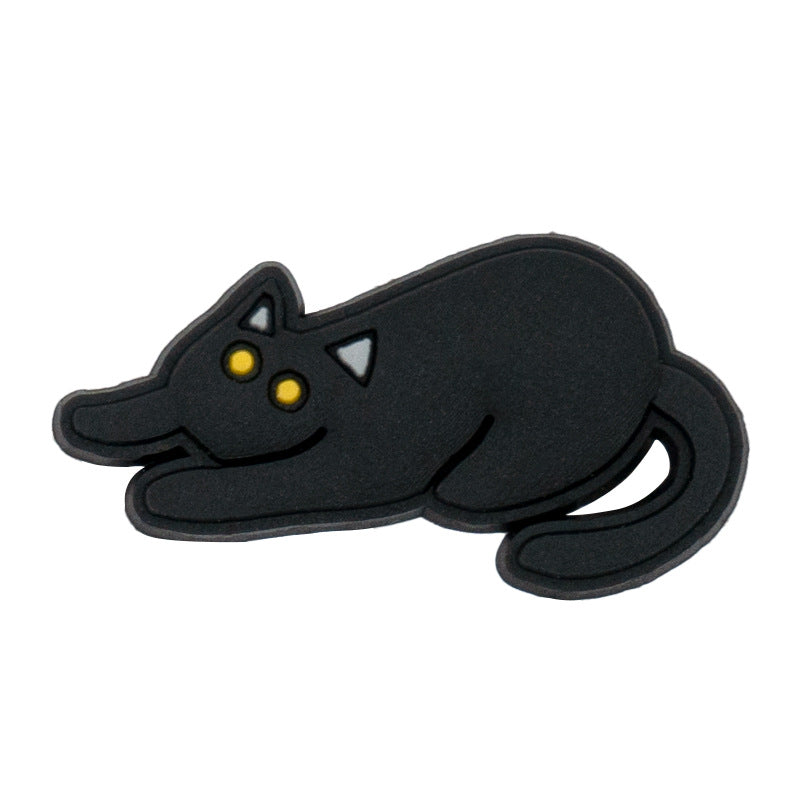 Wholesale 100pcs Random Black Cat Shoes Accessories Shoes Charms