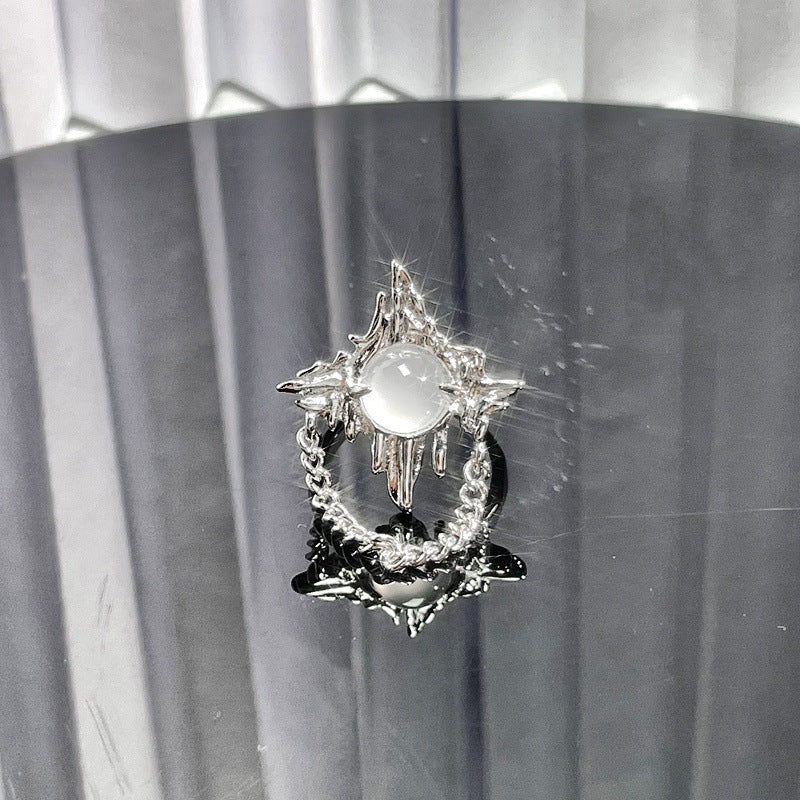 Wholesale texture Opal personality open ring