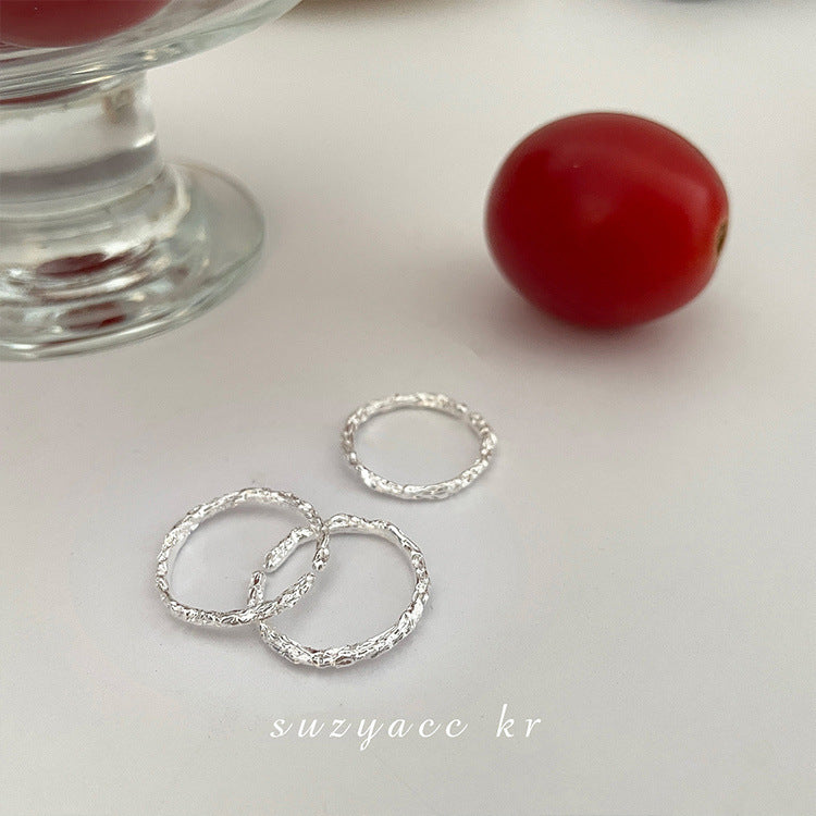 Wholesale  925 Sterling Silver Ring  Stacked with Plain Adjustable  Ring