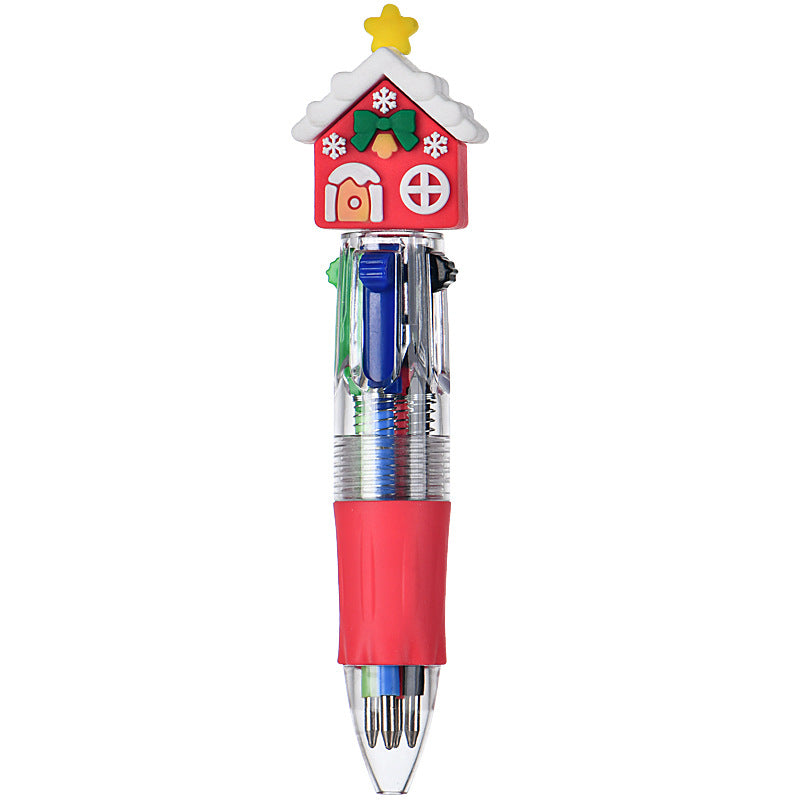 Wholesale Cute cartoon Christmas four-color ballpoint pen