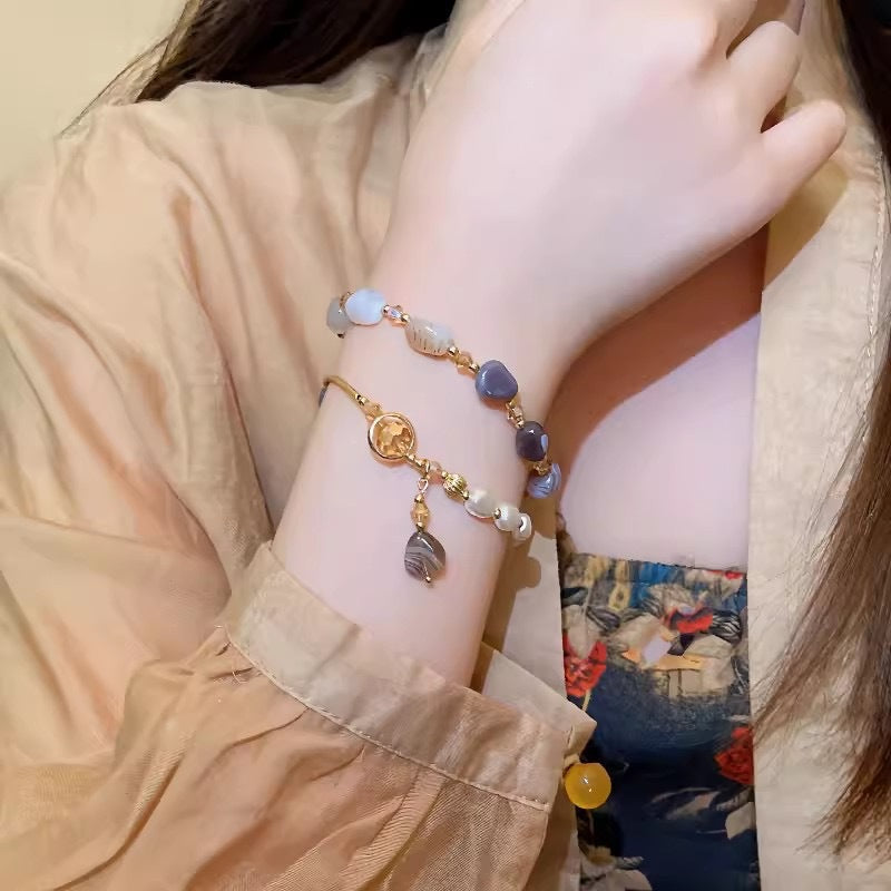 Wholesale Crystal Electroplated Double Layer Bracelet - Trendy Everyday Jewelry Accessory for Women Gift