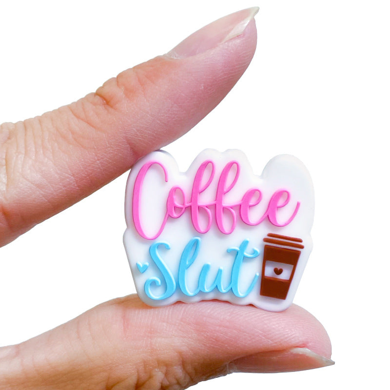 Wholesale 10pcs Coffee Silicone Beads DIY Handmade Beaded Pen Accessories ACC-BDS-WDX045